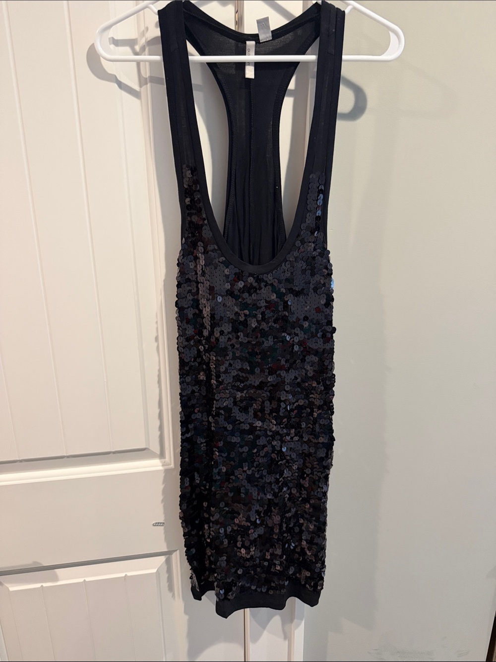 Old Navy Black Sequin Racerback Mini Dress